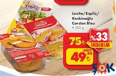 LEZİTA/ERPİLİÇ/KESKİNOĞLU CORDON BLEU PİLİÇ 300 G LEZİTA/ERPİLİÇ/KESKİNOĞLU CORDON BLEU PİLİÇ 300 G